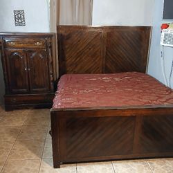 Vendo Cama King Saez De Pura Madera Con Colchón,Box 