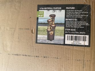 5 Tier Waterfall Fountain. Brand New.