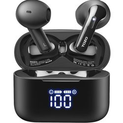 TOZO T21 Wireless Earbuds Bluetooth 5.3 in Ear Headphones Dual Mic Call Noise Cancelling IPX8 Waterproof 44H Playback Stereo Sound with LED Display Wi