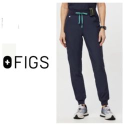 NEW!  FIGS Saumer High Waisted Fionlite Jogger Scrub Pant Navy