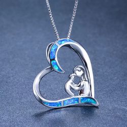 Selfless Mom Love Baby Heart Pendant Necklace