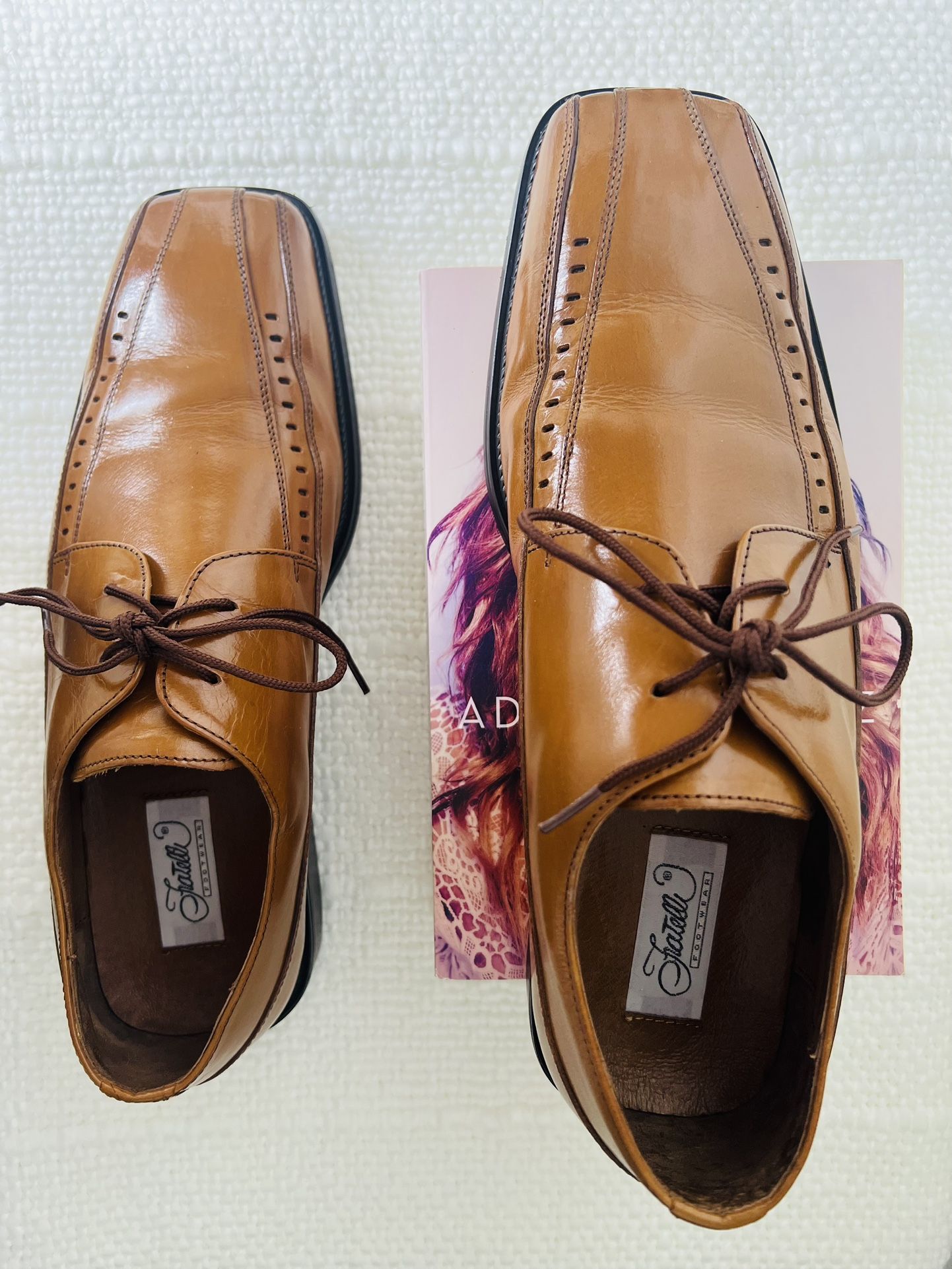 Fratelli Footware Mens Leather Khaki Square Dress Shoes Size  display picture 2