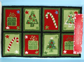 Nourison Christmas Holiday Rug 20" x 32" Gift Christmas Tree Candy Cane