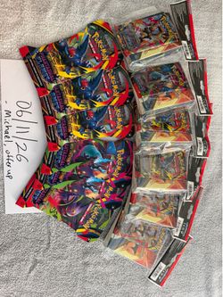 (6) Phantasmal Flames Sleeved Booster and (6) mini folio packs pokemon