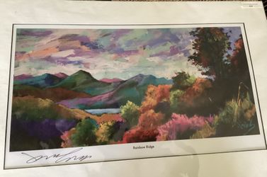 Jonas Gerard Rainbow Ridge 13” X 20” Matted Print Signed