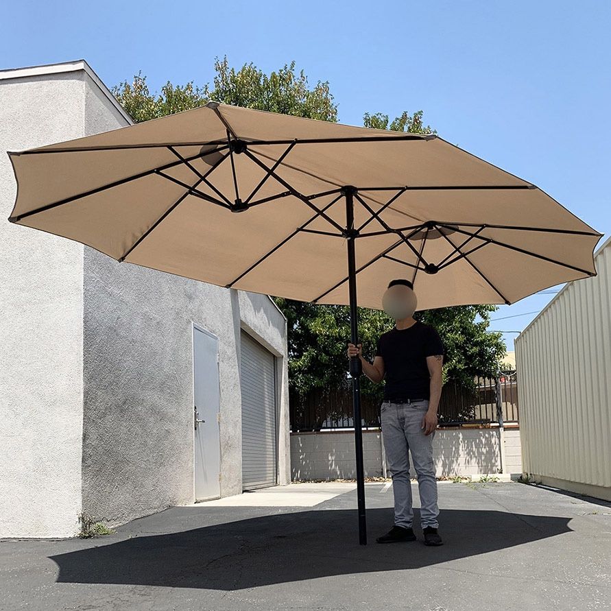 3 or 2 tiers patio umbrella 3 Tiers Patio Umbrella Outdoor Table Umbrella Khaki / 10FT