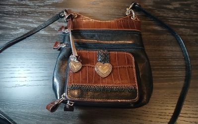 Vintage Brigton Cross Body Black and Brown Bag
