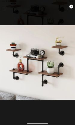 Brand new still in the box industrial pipe shelves or AKA steam punk shelves