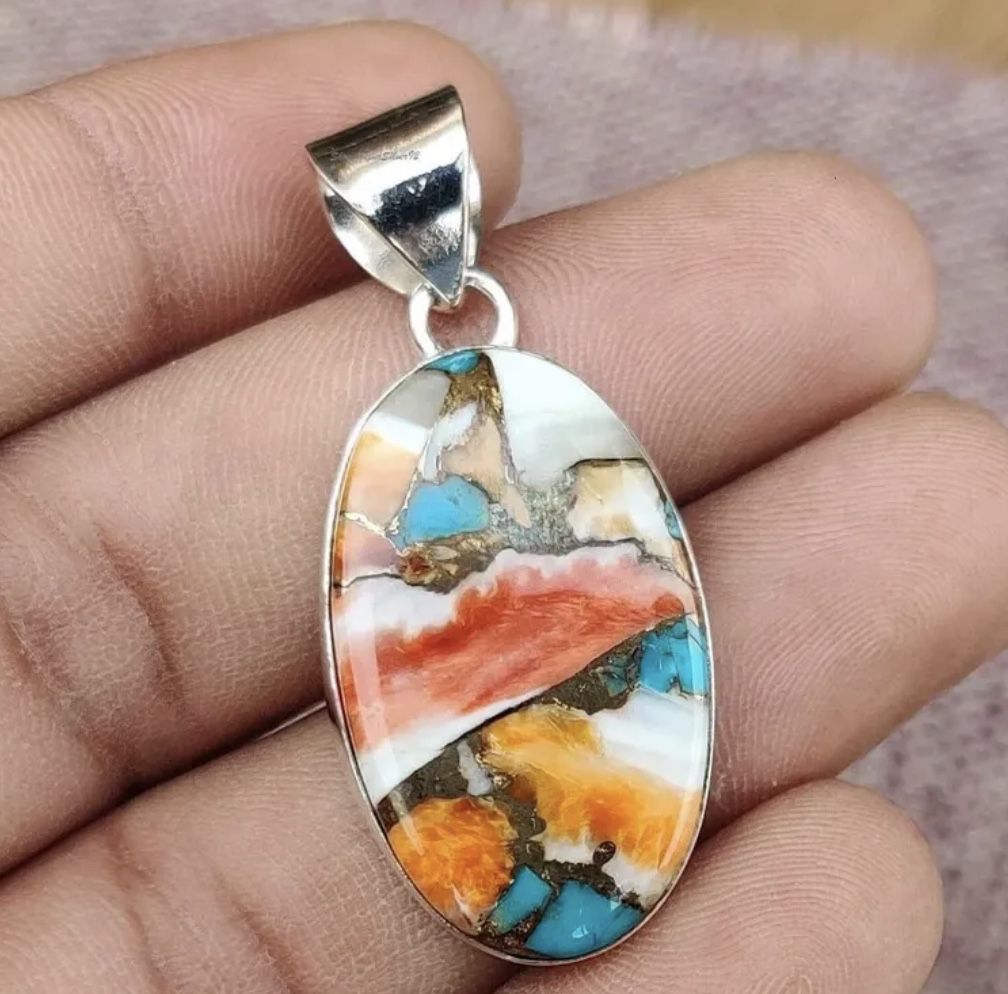 Oyster Copper Turquoise Pendant 