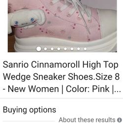Hot Topic Cinnamoroll pink Boots Size  8 New Women hello kitty