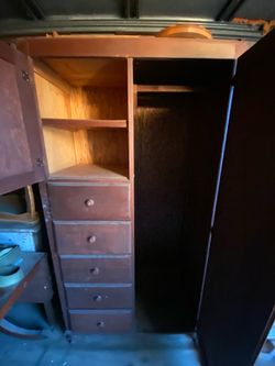 chifforobe is a closet-like piece of furniture that combines a long space for hanging clothes (that is, a wardrobe or armoire) with a chest of drawers