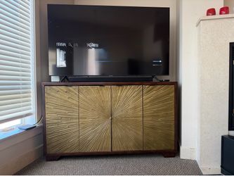 Crestview  Collection Sunburst Gold Media Console/Credenza