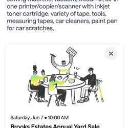Annual Yard Sale Brooke Estate 