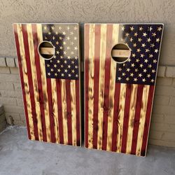 Custom Wrapped Cornhole Boards With Carrying Handle 