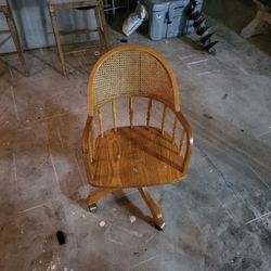 Antique Wood Desk Chair