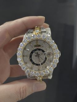 VVS1 Moissanite Iced Out Yacht-Master Bustdown  Watch D Color Stones | Box + Papers 