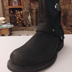 (Size 8) Brand New, Men's, Harley-Davidson Scout Leather Harness Riding Boots in Black, No Box