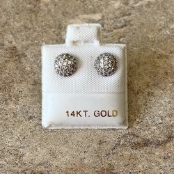 14k Gold 1.2 Diamond Earrings 