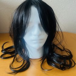 New 6.3"x6.3"Front Lace Natural Wavy Synthetic Hair Topper for Women Clip in 18".  Chocolate Brown color