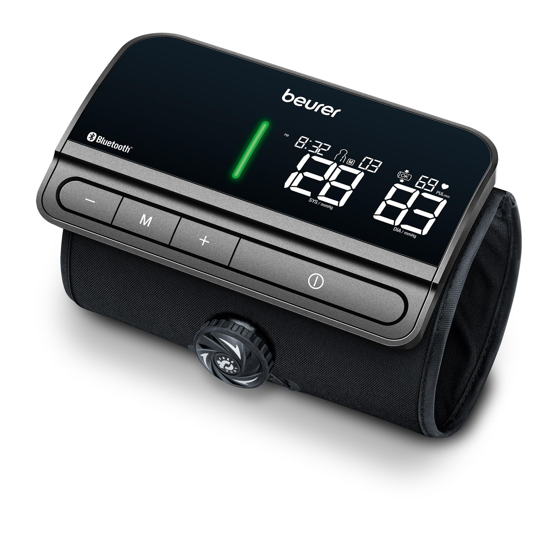 Beurer BM81 easyLock Automatic Upper Arm Blood Pressure Monitor, Fully Electronic Smart Cuff Without Cables, Gentle Striction Plus Fast Measurement, B