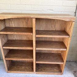 Solid Wood Oak Bookshelf / Storage Cabinet