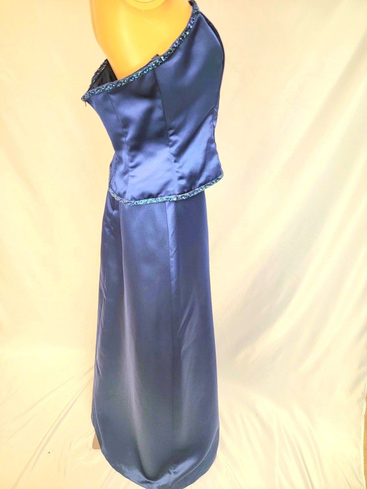 Midnight Matte Blue Column/Sheath 2 Piece