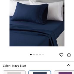 2 Sheet Sets, Twin, Navy Blue (Never Used)