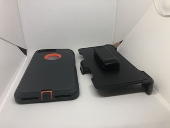 For iPhone 8 Plus orange gray belt clip case