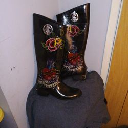 Cristian Audigier Women's Rain Boots Size 9
