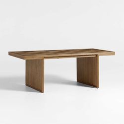 New In Box Crate & Barrel "Pierre" Light Oak Extendable Dining Table (82"-101")