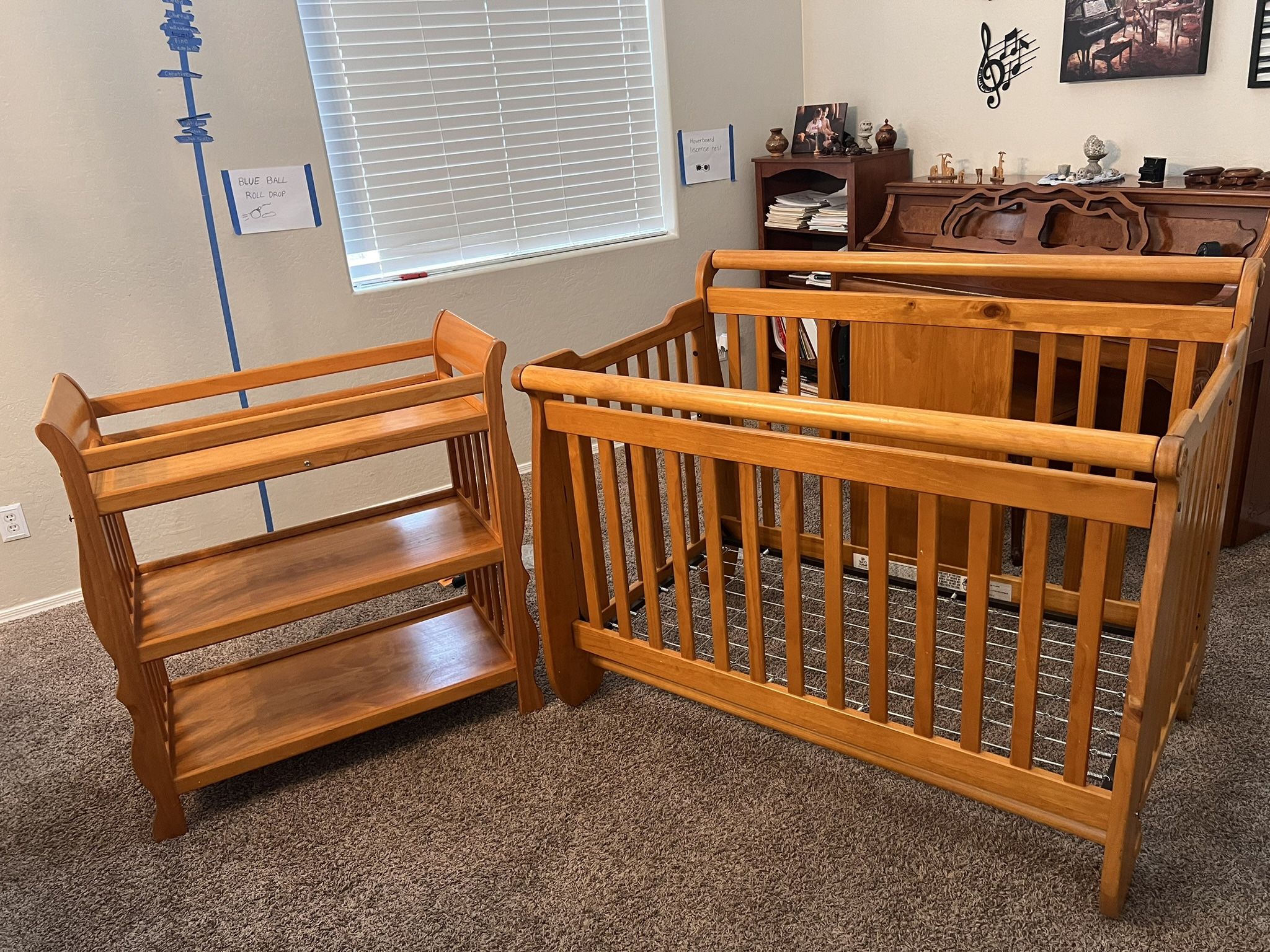 Crib And Changing Table Matching Set