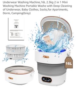 Underwear Washing Machine,16L 2.3kg 2 in 1 Mini Washing Machine Portable Washe with Deep Cleaning of Underwear, Baby Clothes, Socks,for Apartments, Do