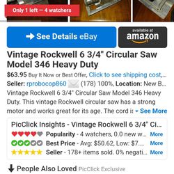 Classic Antique Collectors Rockwell Circular Electric Saw