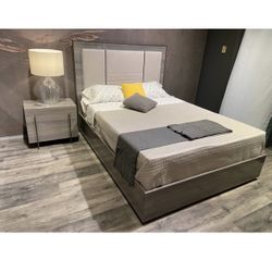 Queen 4 Pcs ( Bed, Dresser, Mirror, Nightstand ) MATTRESS NOT INCLUDED 