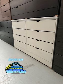 White Kathy eight drawer dresser new chest