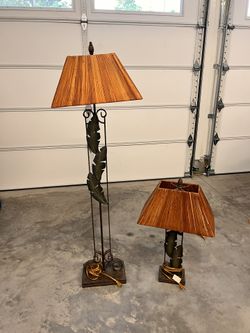 Cast Iron Lamp Set (floor & table lamp)