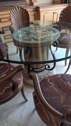 Pedestal table with 6 chairs