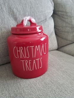 Brand New Rae Dunn Large 8" Christmas Treats Canister