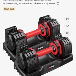 110lbs(55lb*2) Adjustable Dumbbells, Quick Select 15-55lbs set of 2 Adjustable Free Weights Plates with Rack for Women and Men for Home Gym Full Body 