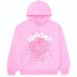 Spider hoodie light pink M