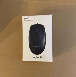 New Logitech B100 Full-Size USB Wired Mouse