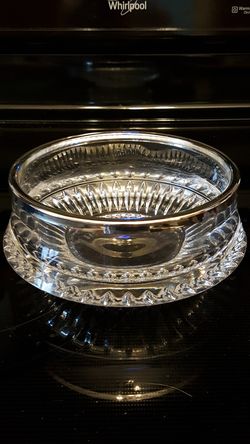 Stunning Crystal Serving Bowl W/ Silverplate Rim