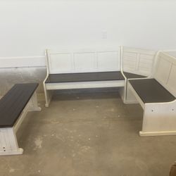 Wrap Around Farmhouse Kitchen table Bench Set