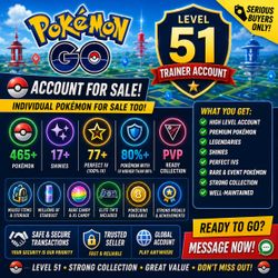LEVEL 51 POKÉMON GO ACCOUNT FOR SALE