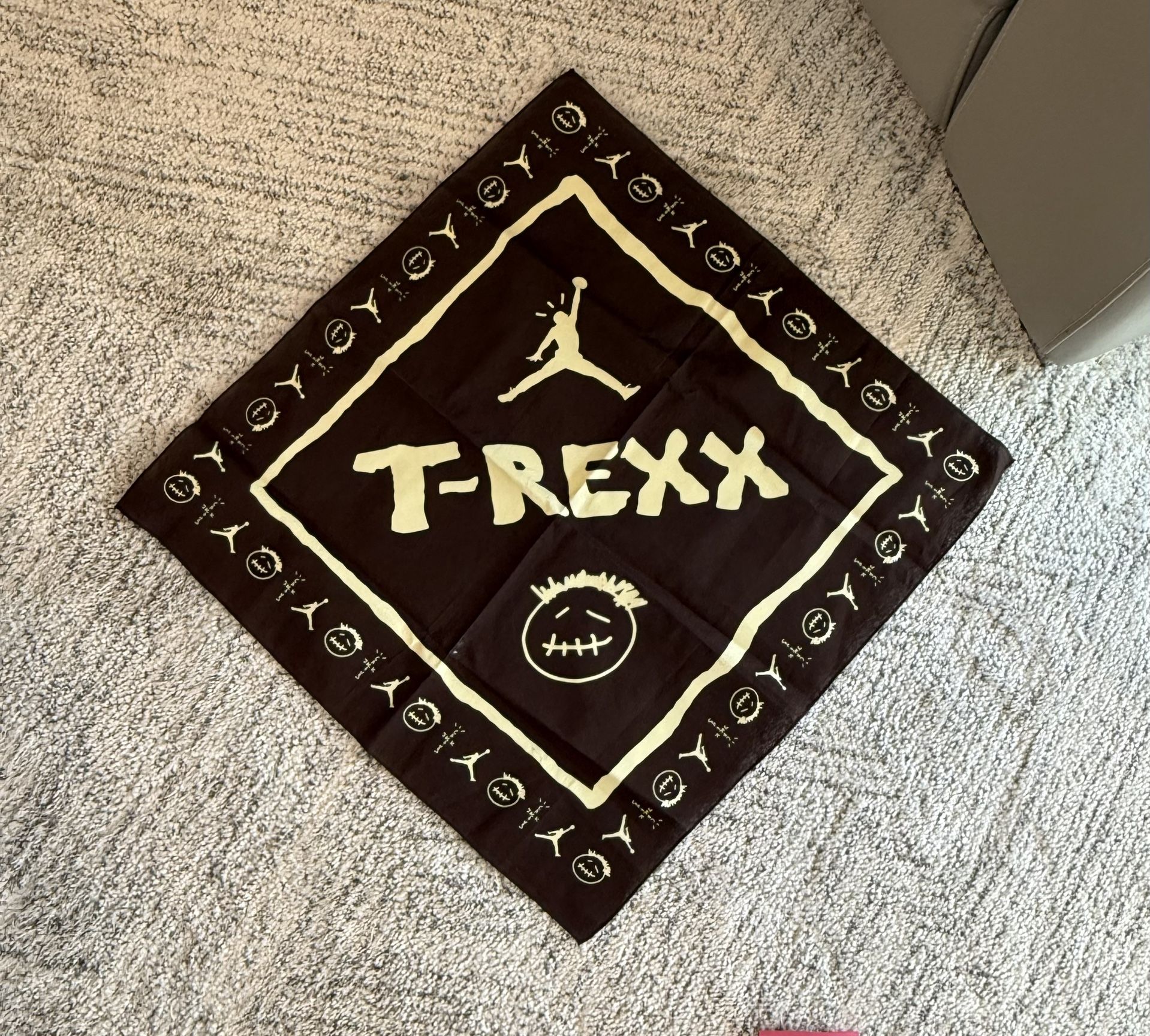 Unreleased Jumpman Jack T-Rexx Complexcon Exclusive Bandana Brown Graphic Design
