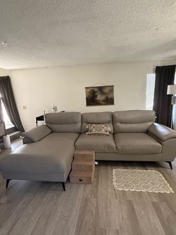 Faux leather couch