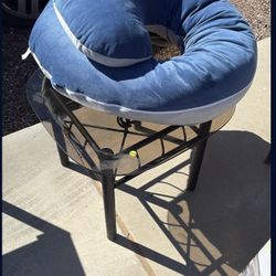 Glass And Metal End Table 