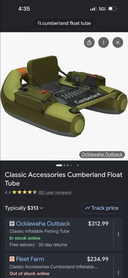 Inflatable Fishing Float Tube, New, down from $320.00