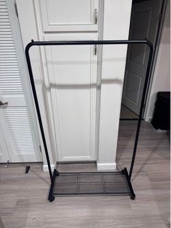 Rolling Garment Rack w/ Bottom Storage Shelf 36x16x62