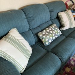 Full LazyBoy Living Room - Couch, Loveseat, Chair, Rug, Pillows included